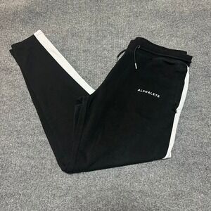 Alphalete Mens Black White Side Stripe Jogger Sweatpants XL